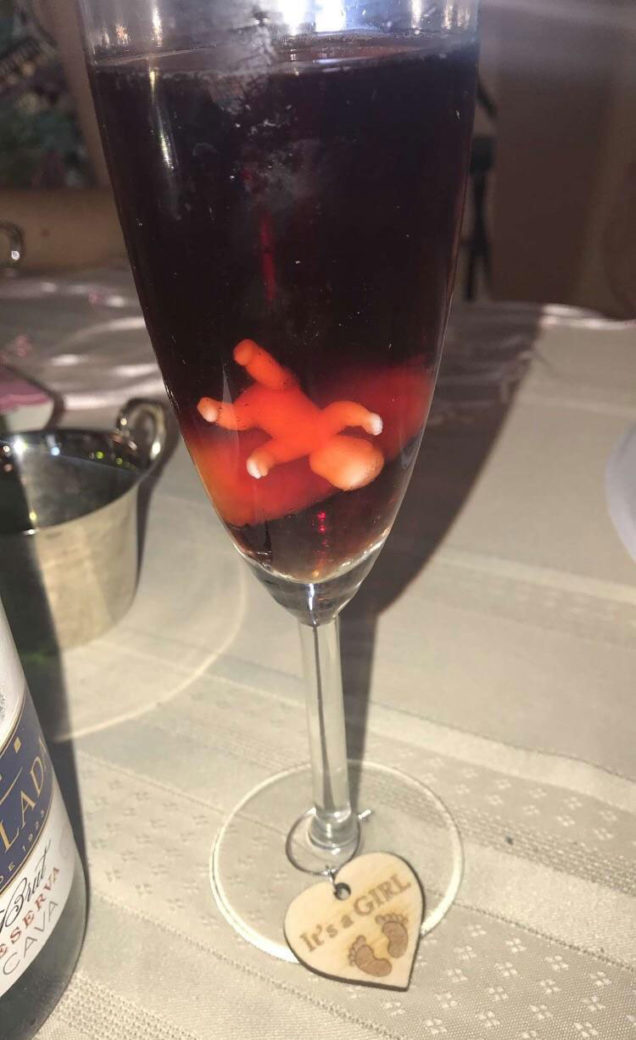 I went to a baby shower this weekend that played a game where they had ice cube babies for everyone's drinks, including red sangria. I don't think they thought it out carefully