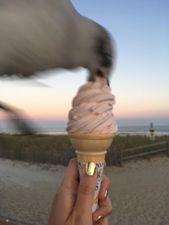 My girlfriend was trying to take a photo of her ice cream