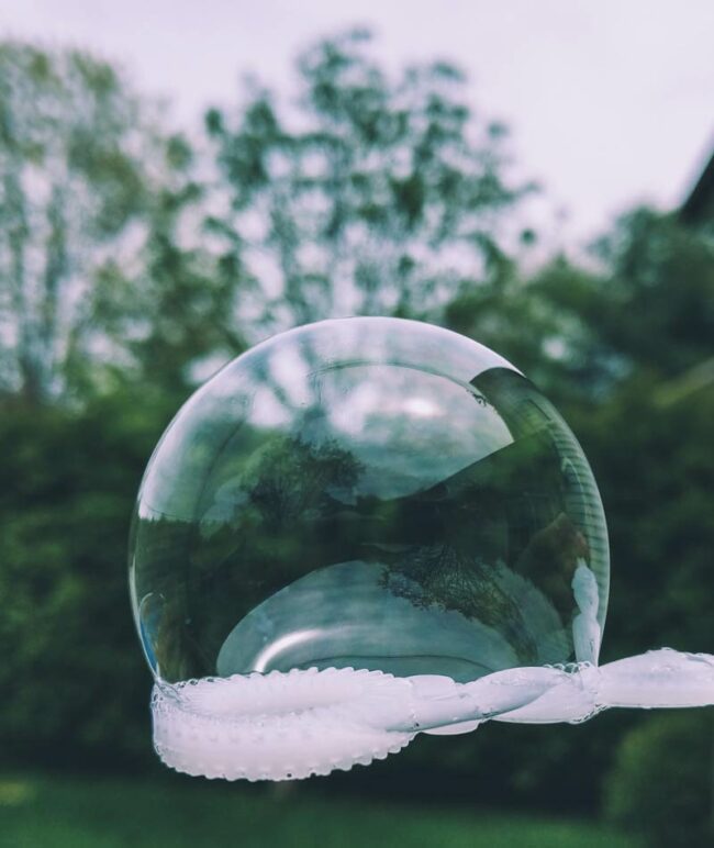 A bubble mid-pop