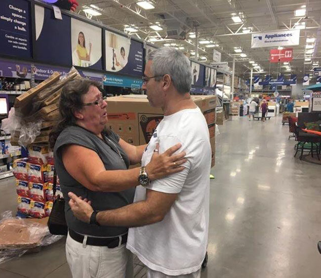 Lowe's ran out of generators, and a complete stranger gave his generator to a woman whose father is living on oxygen. People helping people. I love my state