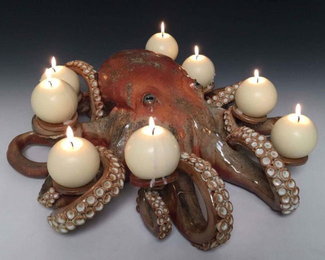 This octopus candle holder that my sister hand made in a pottery studio
