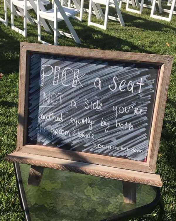 This sign at a friend's wedding