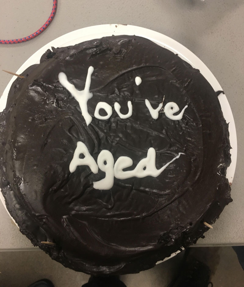 My girlfriend brought me a cake to work for my birthday