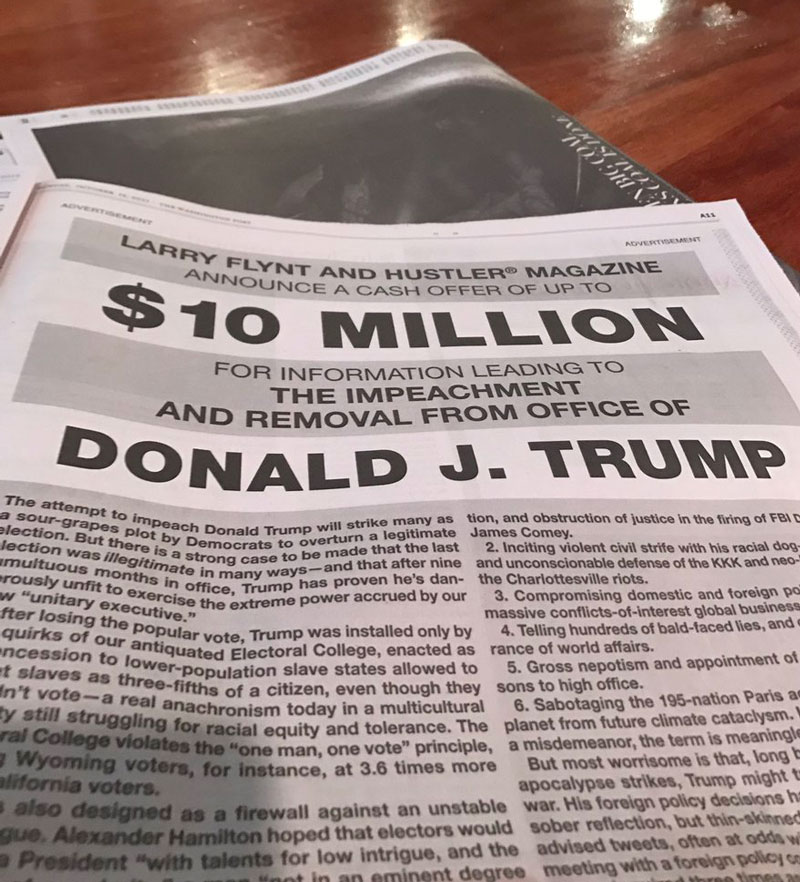Full page ad in the Washington Post. Strange times.