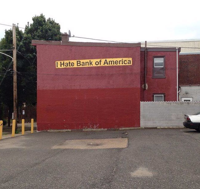 There's a Bank Of America directly across the street