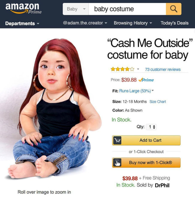 Cash Me Outside Halloween costume for babies