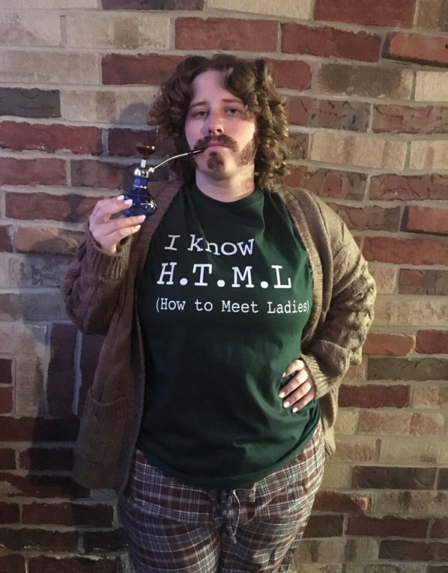 My beautiful bride-to-be dressed up as Erlich Bachman from Silicon Valley
