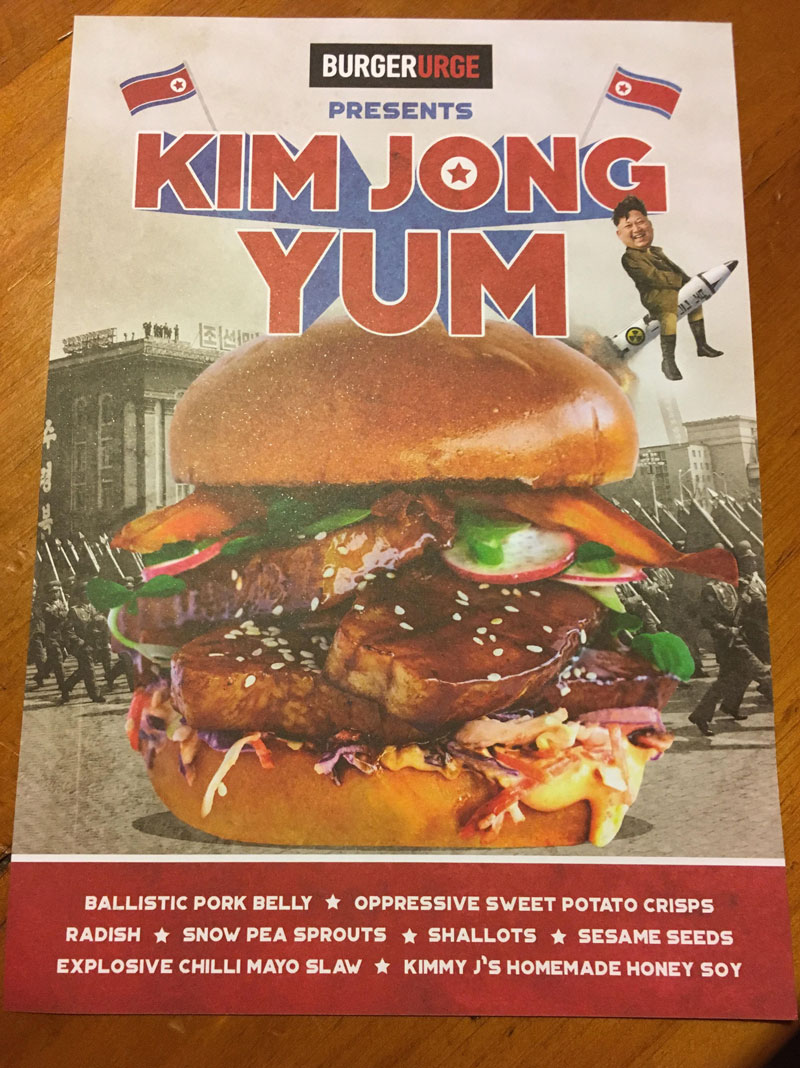 Flyer from my local burger joint