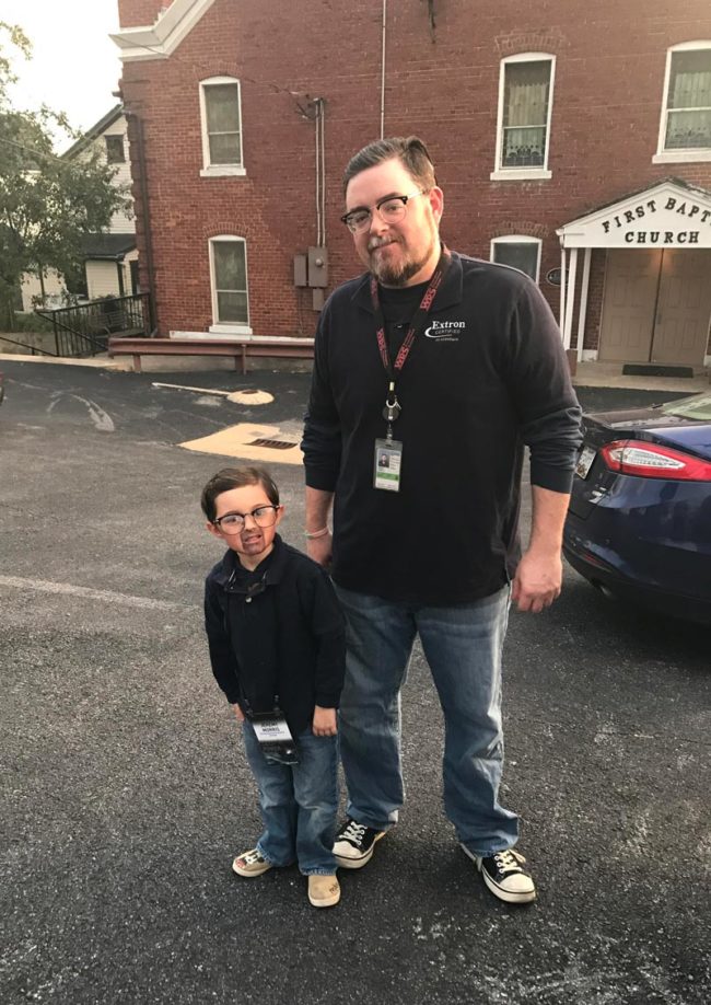 My son dressed as his dad for Halloween