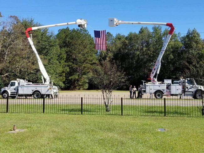 Buried my dad today. He worked for Mississippi Power for over 30 years so they sent bucket trucks to his funeral