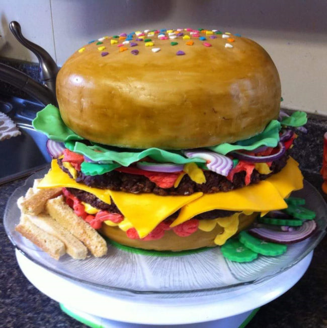 My sister made a cheeseburger... cake