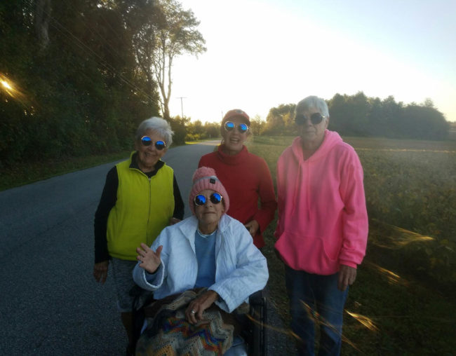I got a pair of circle rim shades but my girlfriend didn't like them. So I gave them to my grandmother and then all her friends bought matching pairs. Now they look like they're about to drop the hottest album of 2017