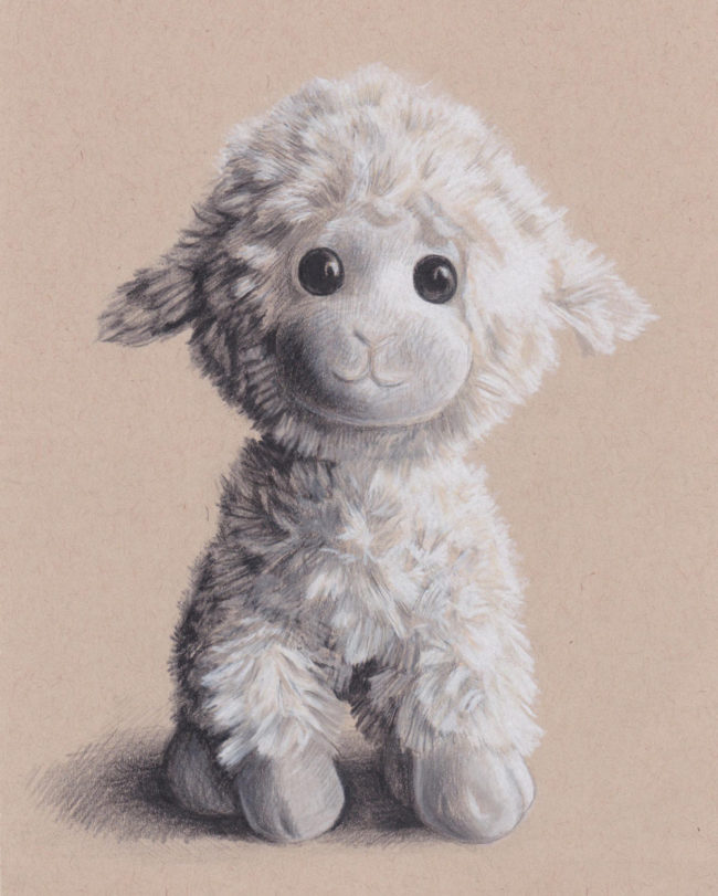 A drawing of my son's stuffed lamb. Named Lamby, of course. 3 1/2 yrs old