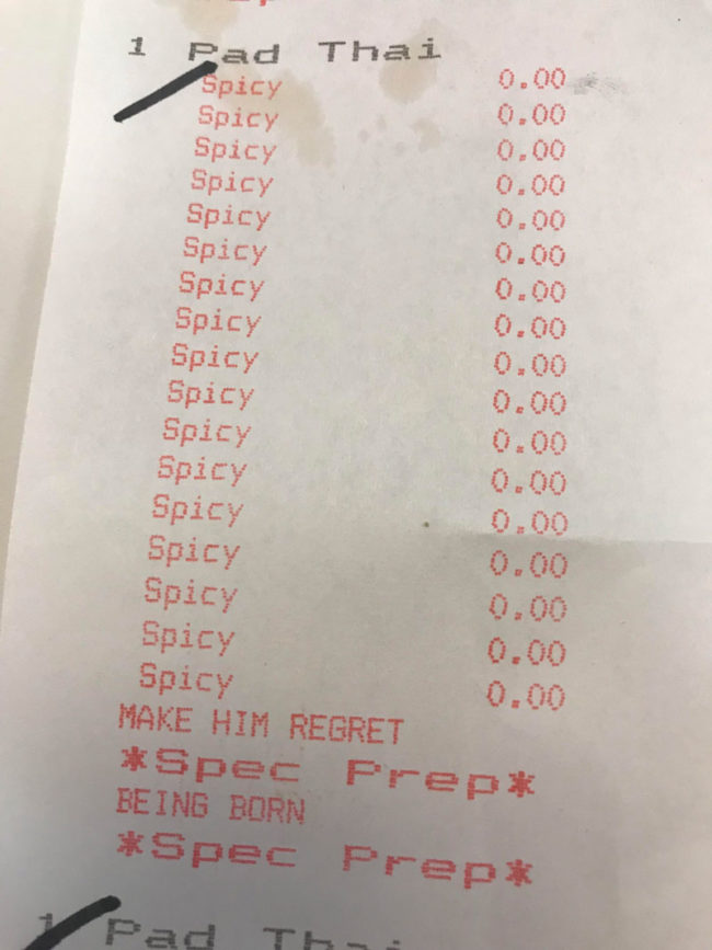 I asked for extra spicy Pad Thai today