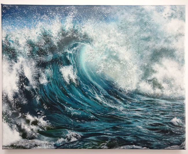 Finished my first attempt at painting waves!