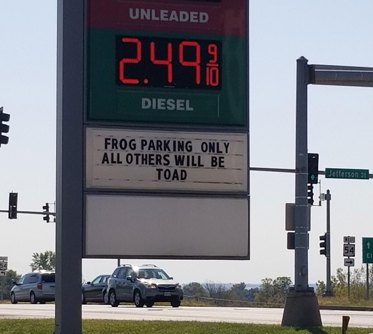 This sign at a gas station in Jefferson City, MO