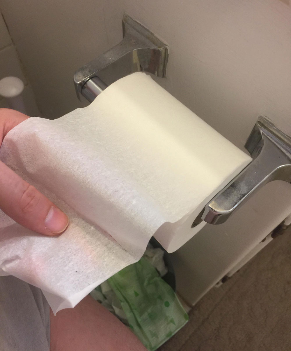 My wife bought toilet paper for the first time...one ply...I live with a monster...
