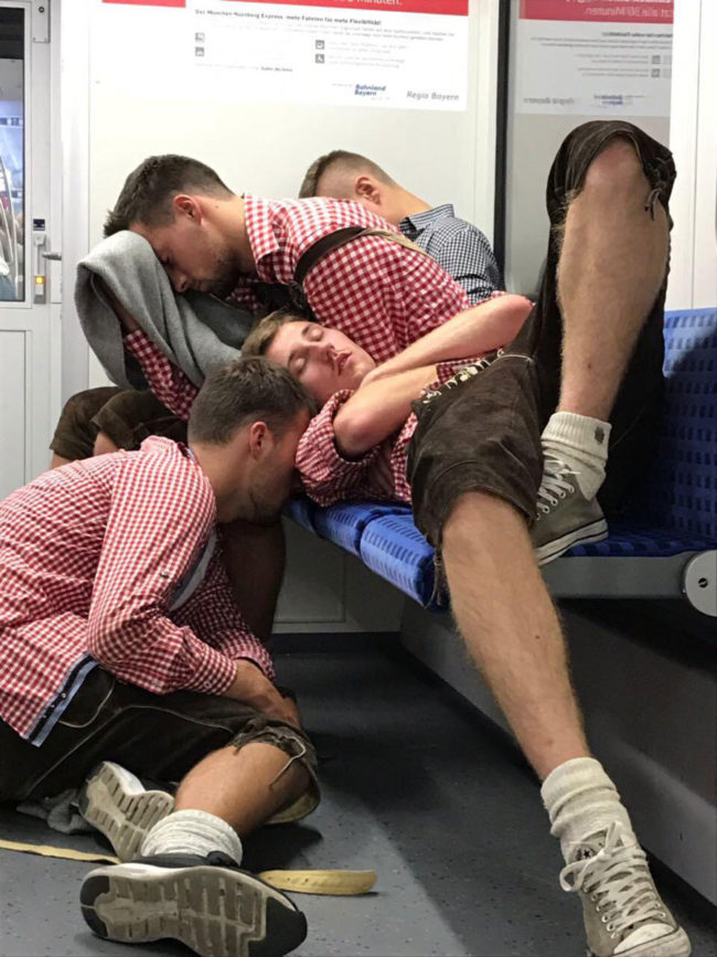On the train on the way home from Oktoberfest