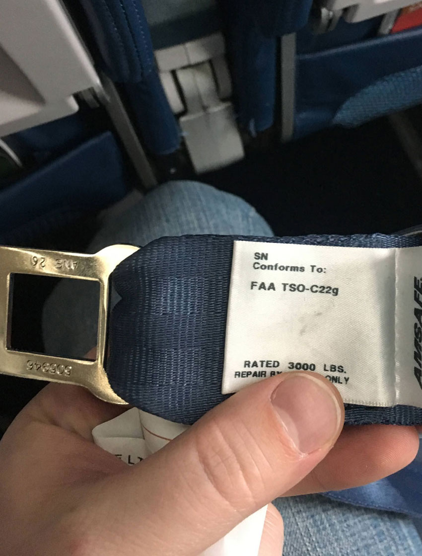 Airline seat belt extender might need sensitivity training