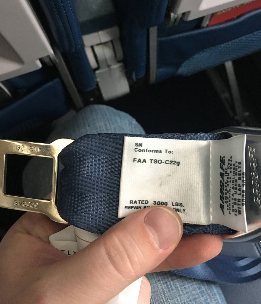 Airline seat belt extender might need sensitivity training
