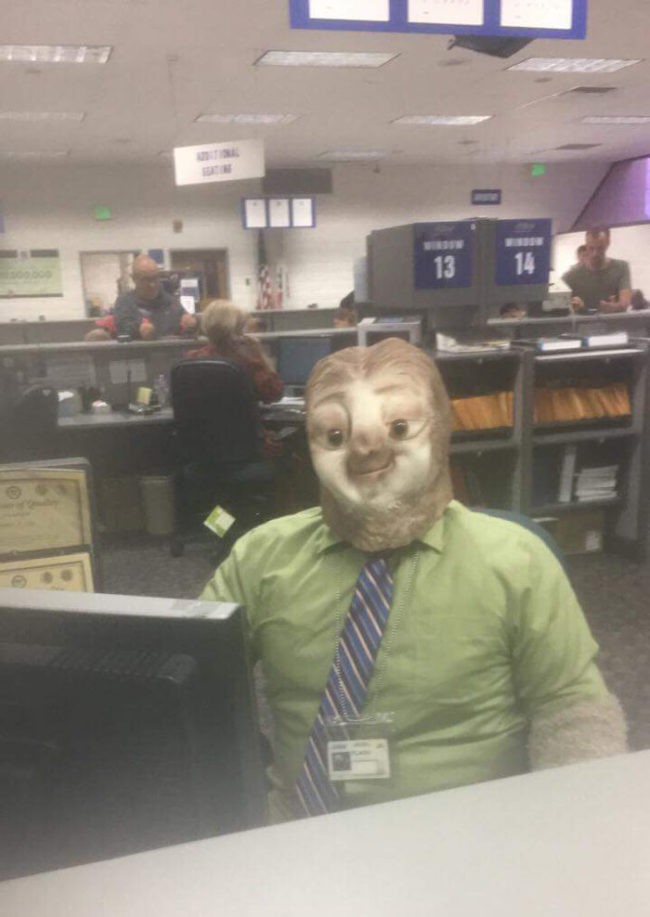 So my friend went to the DMV on Halloween...