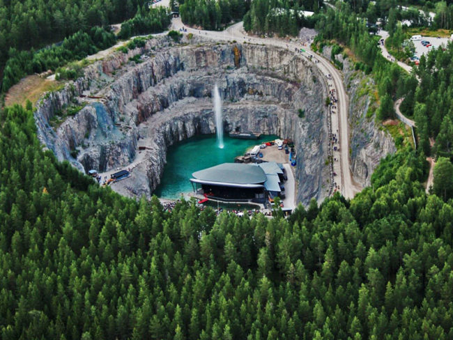 Dalhalla amphitheater in an old Limestone quarry in Rättvik, Sweden