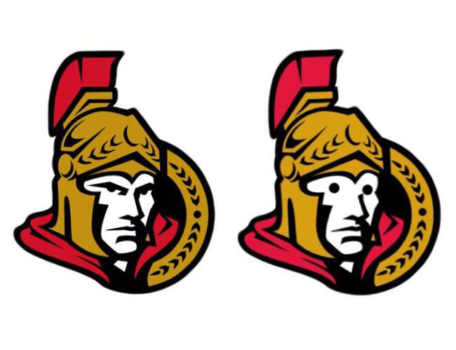 The Ottawa senators logo without eyebrows