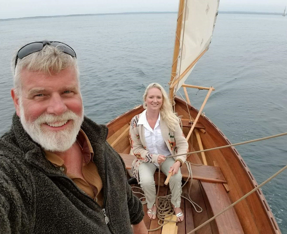 Dad and I taking 2nd place at the Port Townsend Wooden Boat festival race
