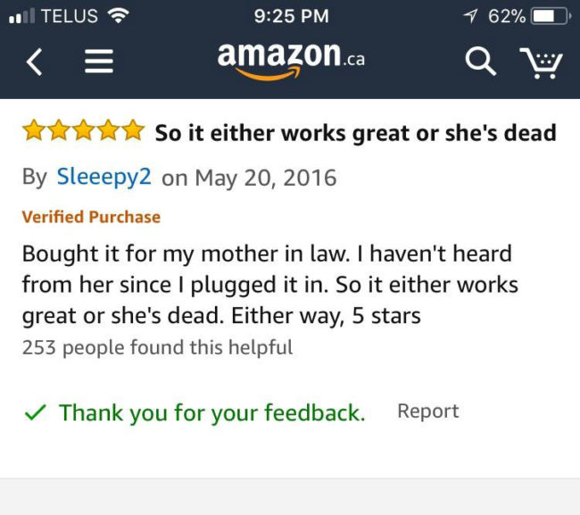 5 star review for the Roku Streaming Stick