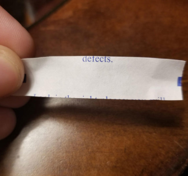 This fortune foretold itself