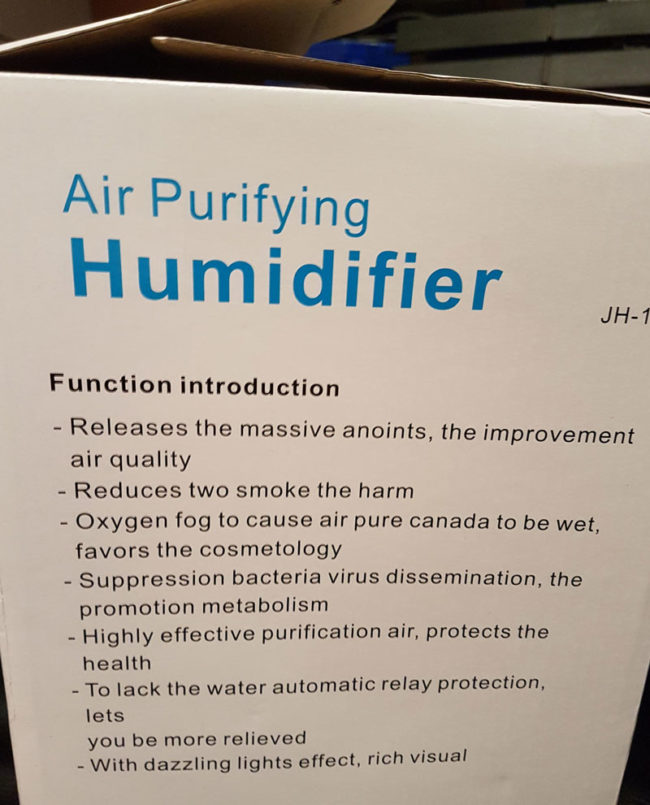 Functions introduction for an air humidifier I bought for my sister 