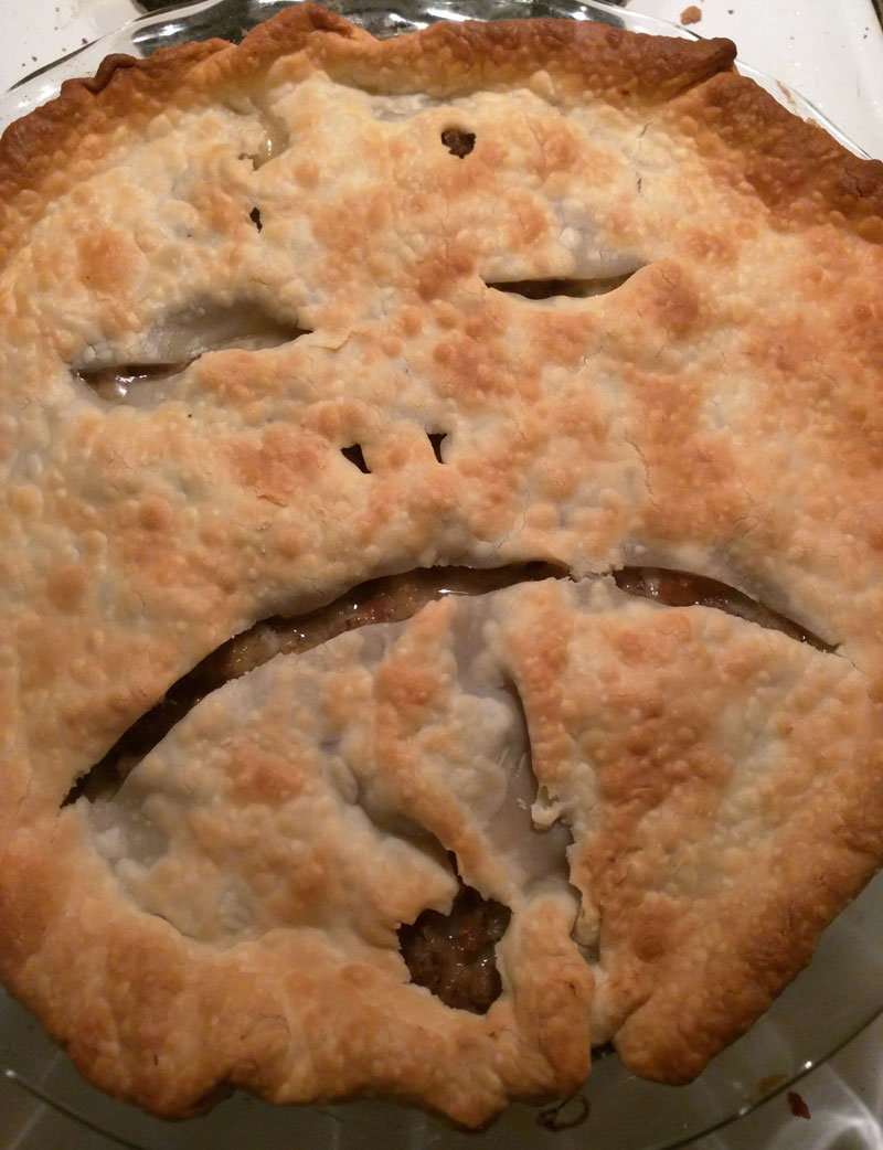 I ask my husband to cut vents in the turkey pot pie