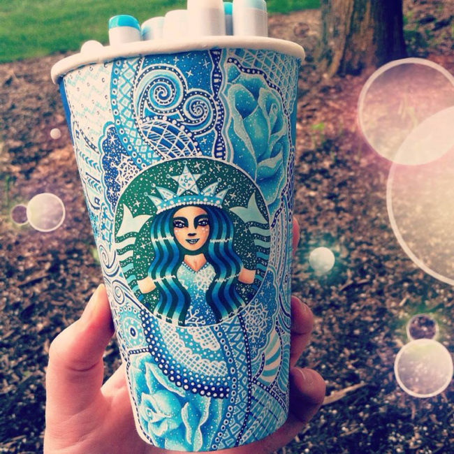 I like to draw on cups in my free time