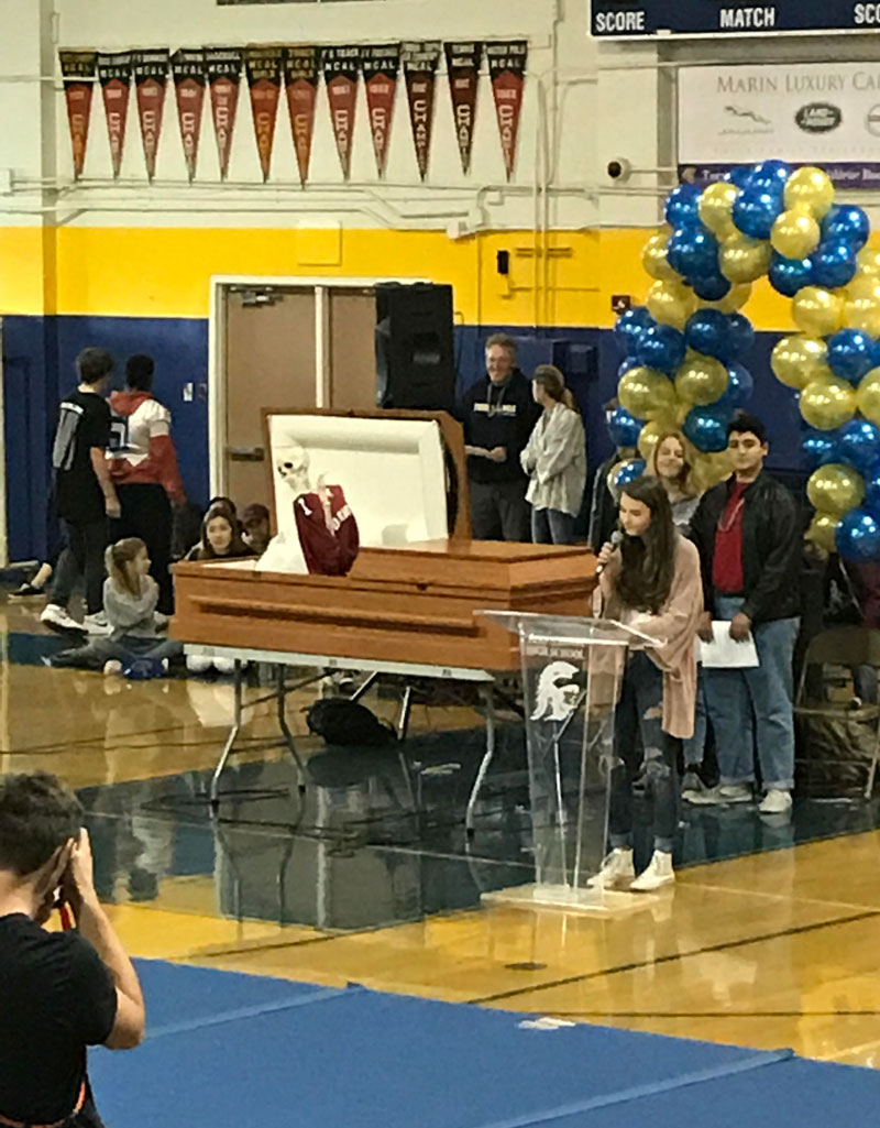 My school just held an actual funeral for our rival highschool's football team