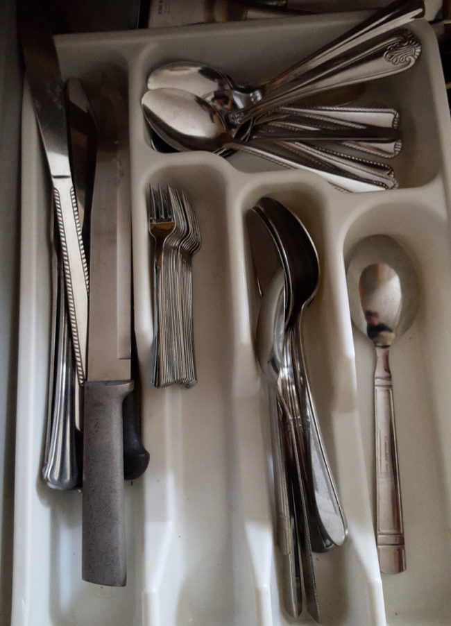 Replaced our forks with silver cocktail forks. Roommate thought they shrunk in the dishwasher