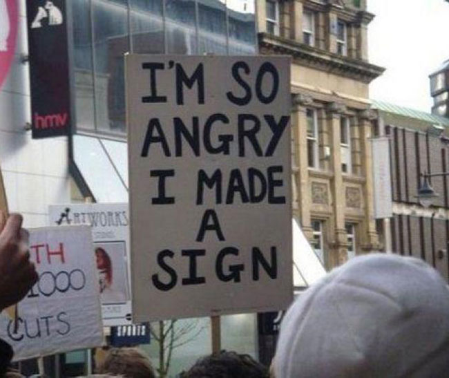 A Very angry protester