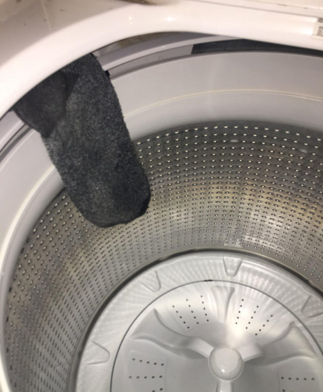 Caught a sock mid-way into the sock dimension