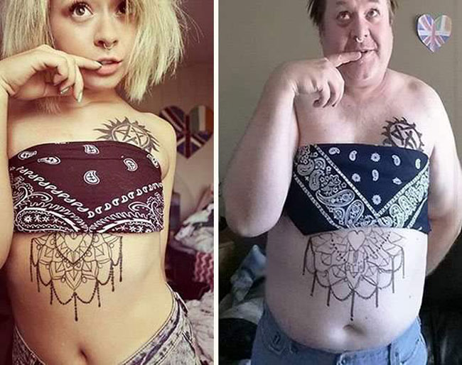 Dad who's been trolling daughter by recreating her selfies now has twice as many followers as her