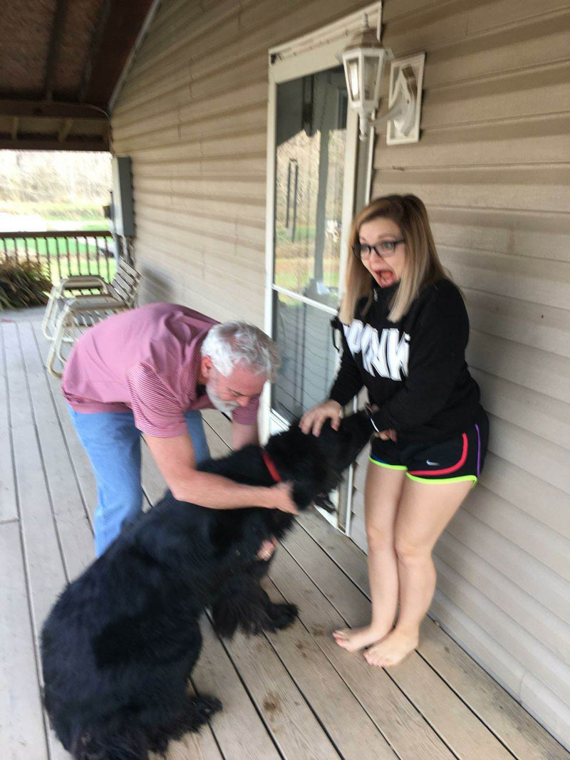 I took my 4'10" tall girlfriend to my family's Thanksgiving this year and she met their very friendly Newfoundland