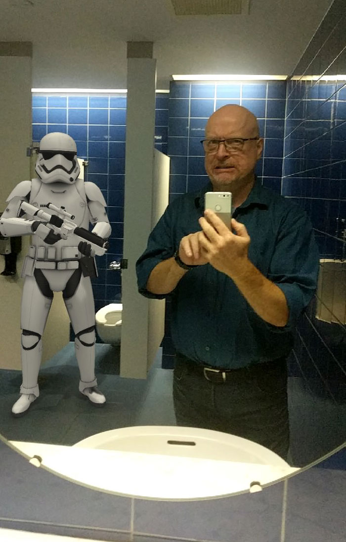 Awkward bathroom selfie
