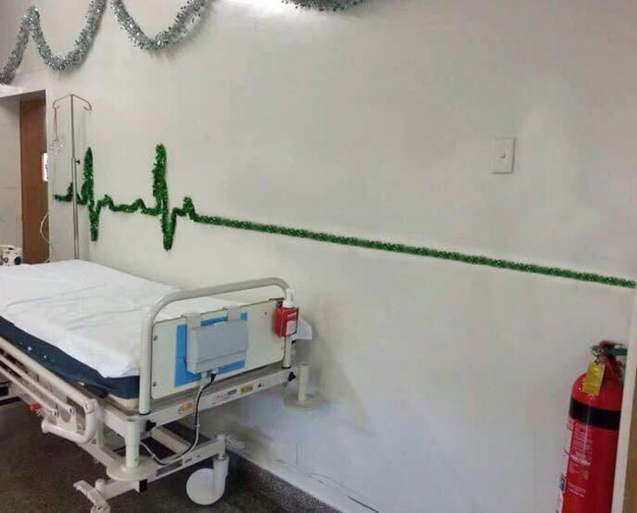 Not sure about the hospital decorations