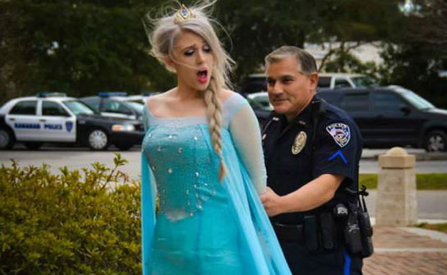 This picture of Elsa being "arrested" in South Carolina looks like the beginning of a porno
