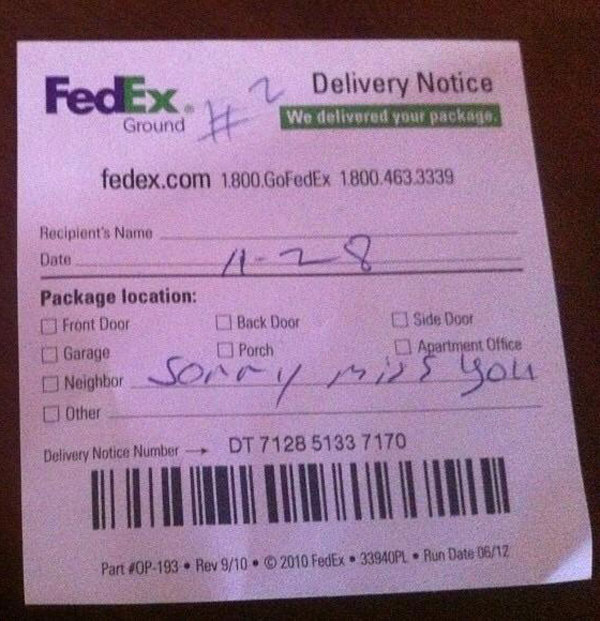 I think FedEx wants to get back together
