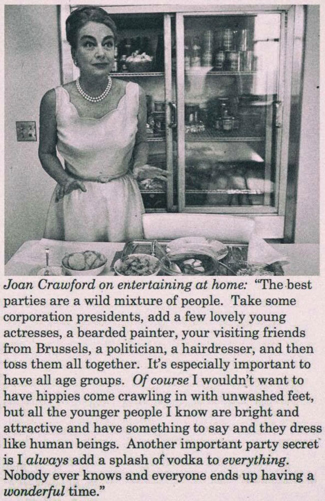 Joan Crawford's rules for throwing a party still hold up today