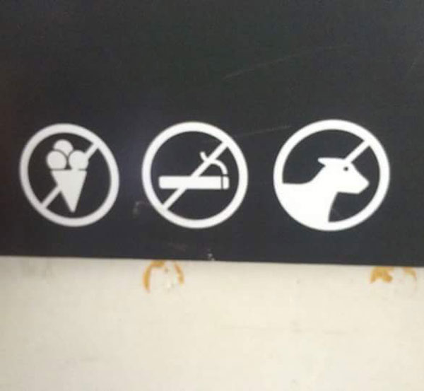 No ice cream, no smoking, unicorns OK