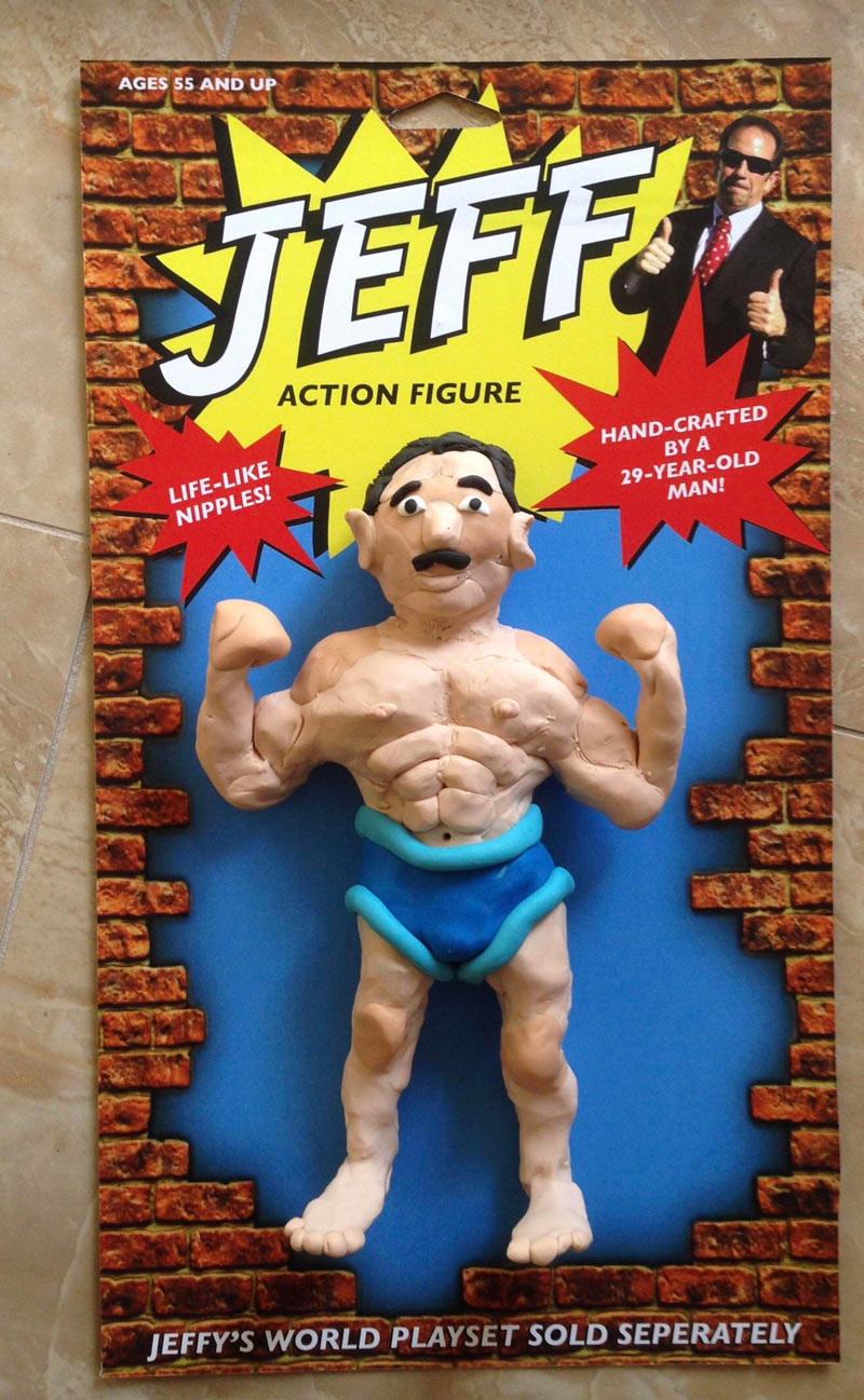 My friend made an action figure of his dad with packaging and everything and gave it to him for Christmas