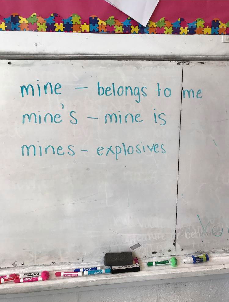 My fiancé is a 3rd Grade teacher and has to explain these words to her kids every day