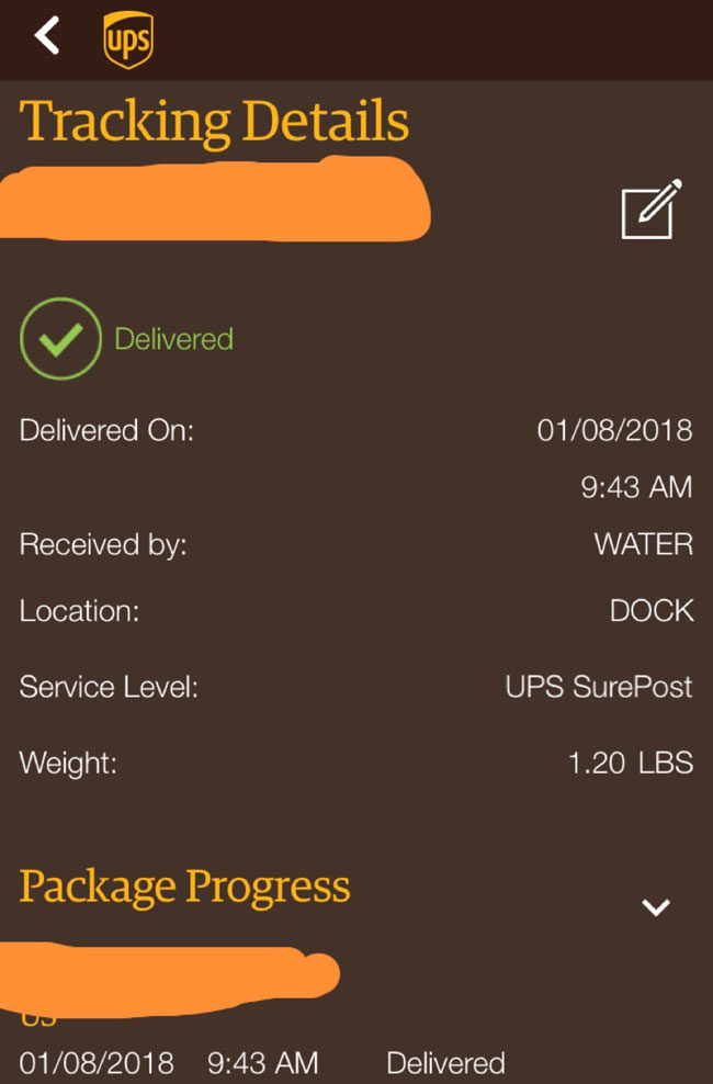 Did UPS just throw my package into a lake?