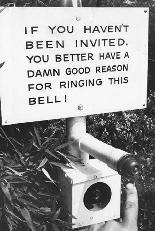 The buzzer at Frank Sinatra’s house in the Hollywood Hills
