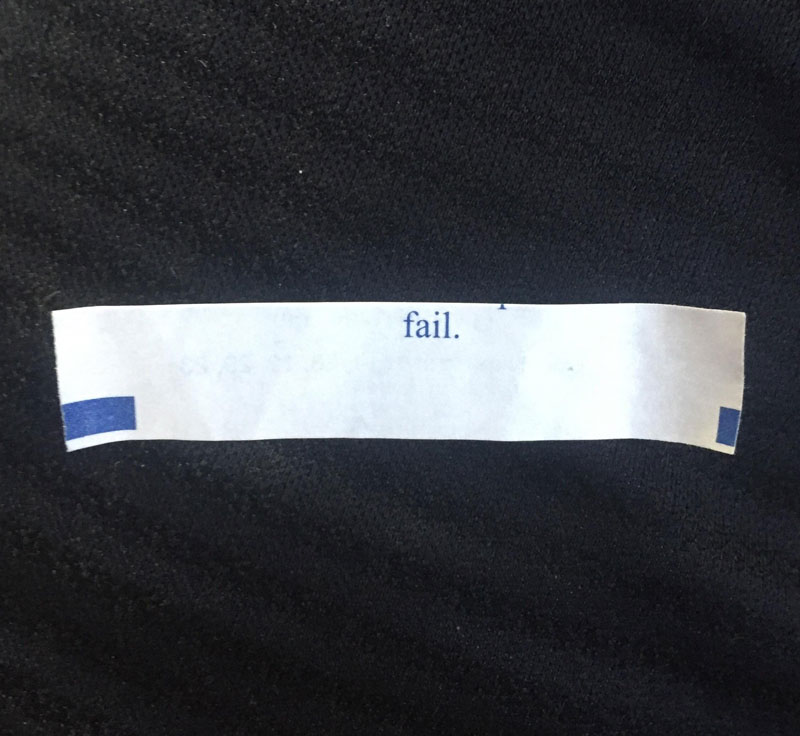 My dads fortune cookie has misaligned print